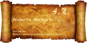 Anderle Norbert névjegykártya